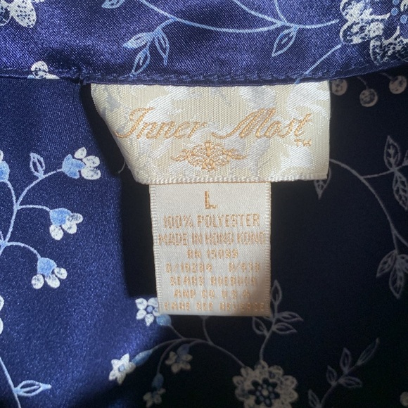 Inner Most Womens VTG Slip Dress Blue Floral Baby Doll Size L Silky Whimsigoth - Picture 4 of 4